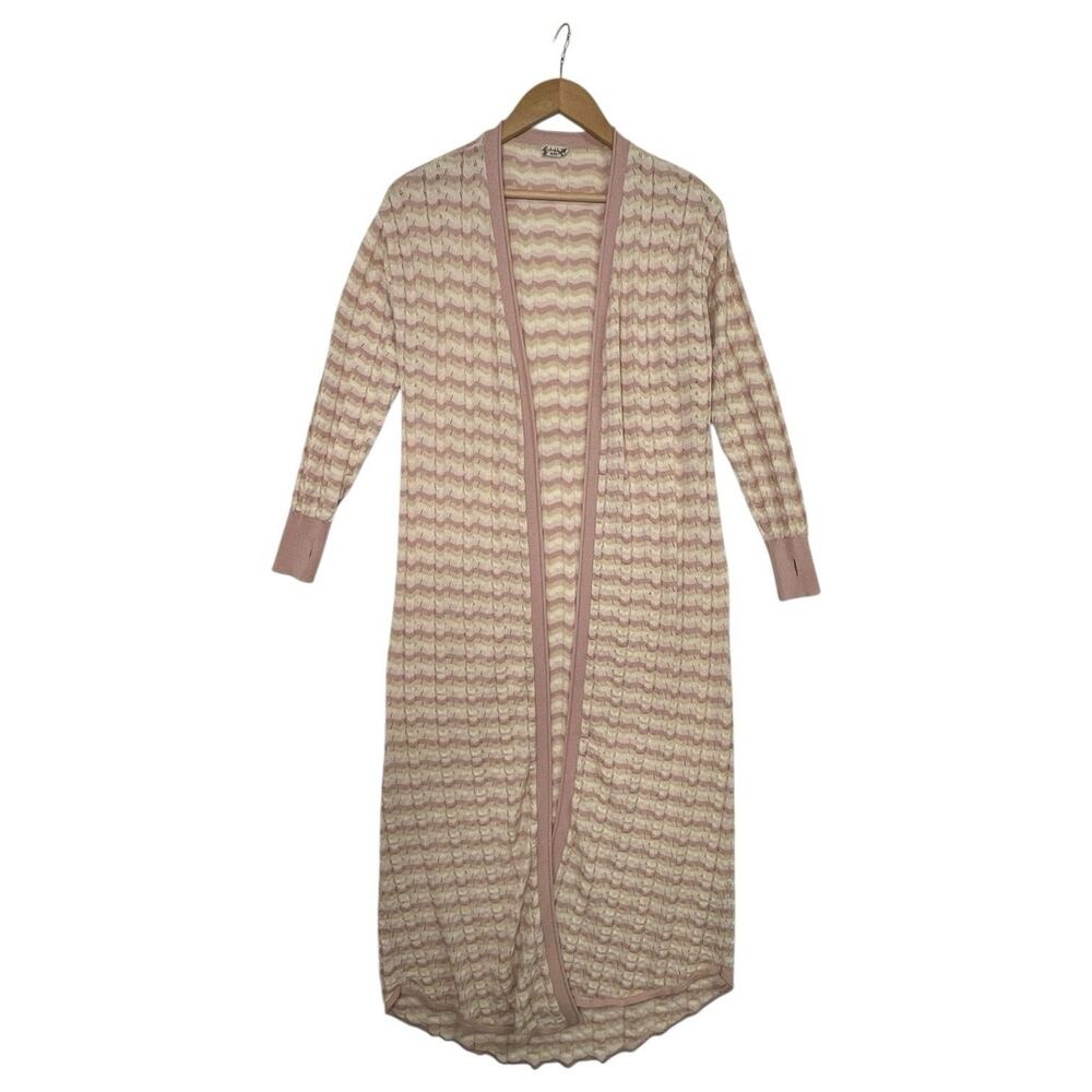 Intimately Free People Cardigan Womens Small Pink Yelllow Duster Sweater Boho